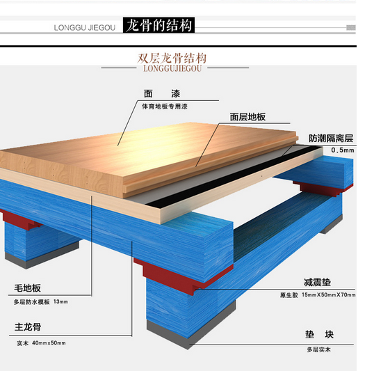 歐氏運動木地板系統(tǒng)結(jié)構(gòu)圖